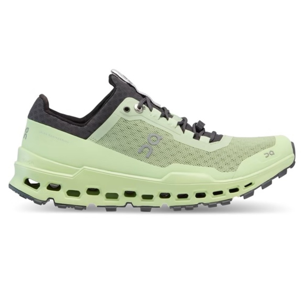 On Running Athletic Shoes in Light Green and Gray